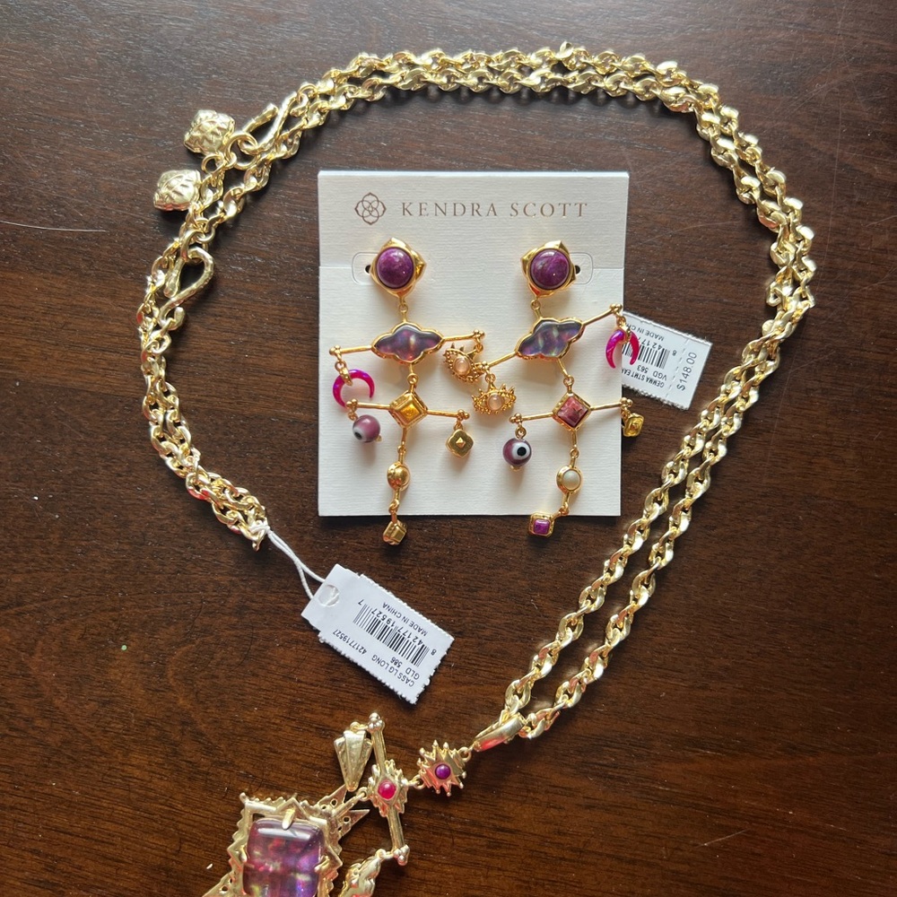 Kendra Scott Gold and Purple Jewelry Set NWT